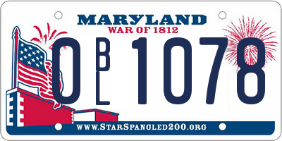 MD license plate 0BL1078