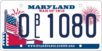 MD license plate 0BL1080