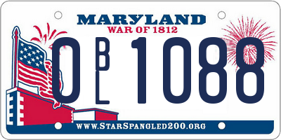 MD license plate 0BL1088