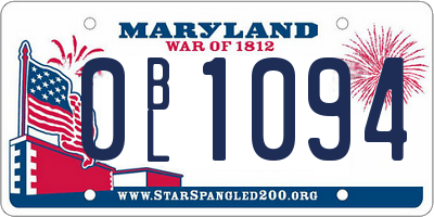 MD license plate 0BL1094