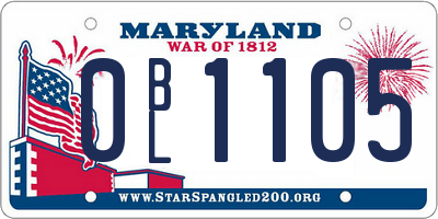 MD license plate 0BL1105