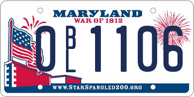 MD license plate 0BL1106