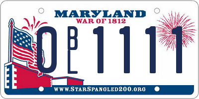 MD license plate 0BL1111