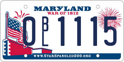 MD license plate 0BL1115
