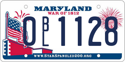 MD license plate 0BL1128