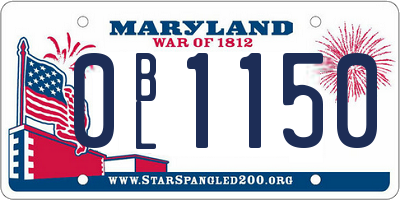 MD license plate 0BL1150