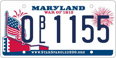 MD license plate 0BL1155