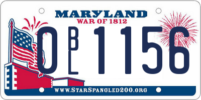 MD license plate 0BL1156