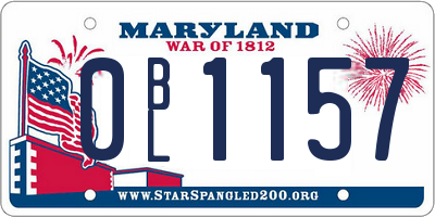 MD license plate 0BL1157