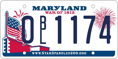 MD license plate 0BL1174