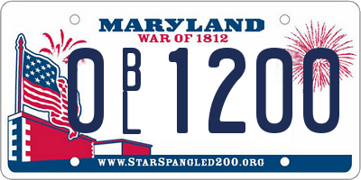 MD license plate 0BL1200