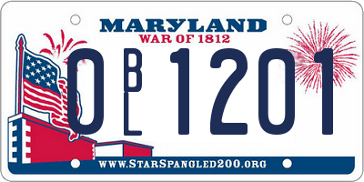 MD license plate 0BL1201