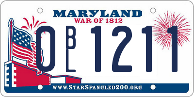 MD license plate 0BL1211