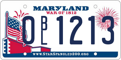 MD license plate 0BL1213