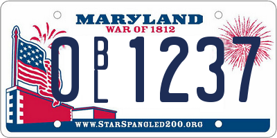 MD license plate 0BL1237