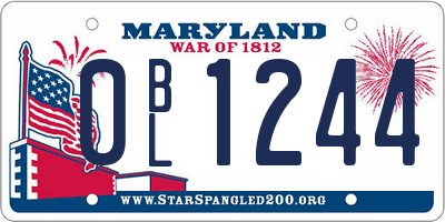 MD license plate 0BL1244