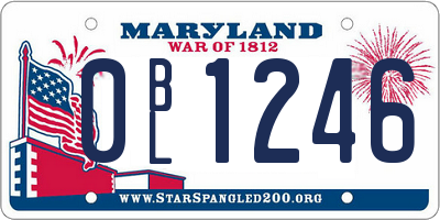 MD license plate 0BL1246