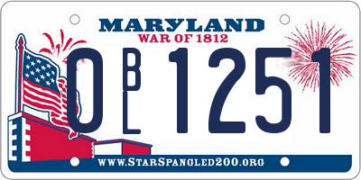 MD license plate 0BL1251