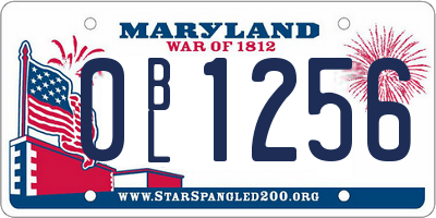 MD license plate 0BL1256