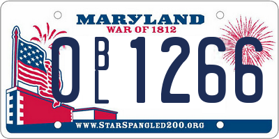 MD license plate 0BL1266