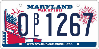 MD license plate 0BL1267