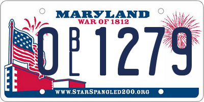 MD license plate 0BL1279