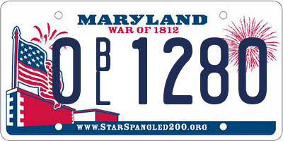 MD license plate 0BL1280