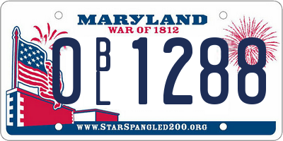 MD license plate 0BL1288