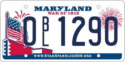 MD license plate 0BL1290
