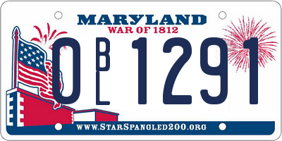 MD license plate 0BL1291