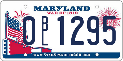 MD license plate 0BL1295