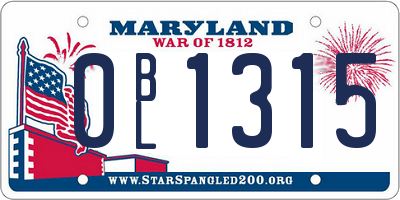 MD license plate 0BL1315