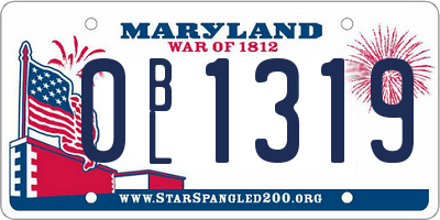 MD license plate 0BL1319
