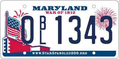 MD license plate 0BL1343