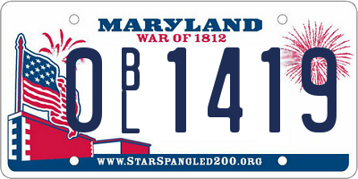 MD license plate 0BL1419