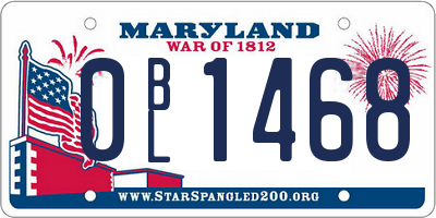 MD license plate 0BL1468