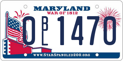 MD license plate 0BL1470