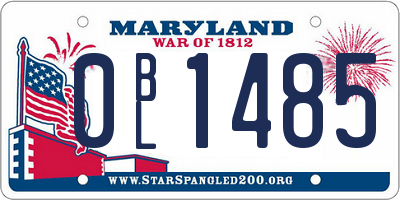 MD license plate 0BL1485