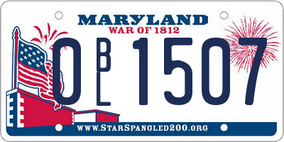MD license plate 0BL1507