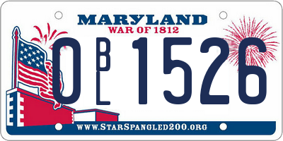 MD license plate 0BL1526