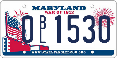 MD license plate 0BL1530