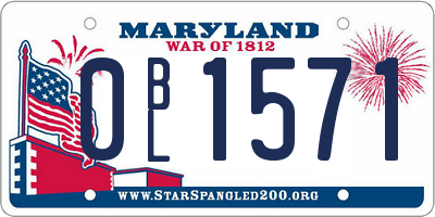 MD license plate 0BL1571