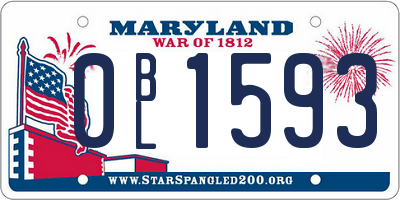 MD license plate 0BL1593