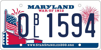 MD license plate 0BL1594
