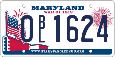 MD license plate 0BL1624