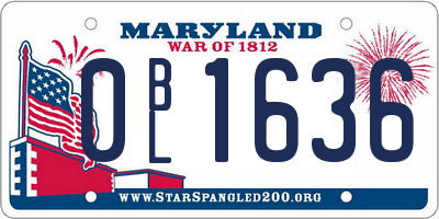 MD license plate 0BL1636