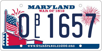 MD license plate 0BL1657