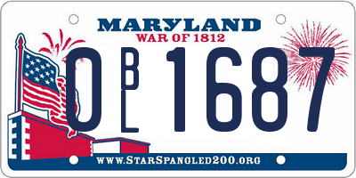 MD license plate 0BL1687
