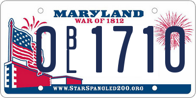 MD license plate 0BL1710