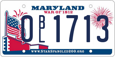 MD license plate 0BL1713